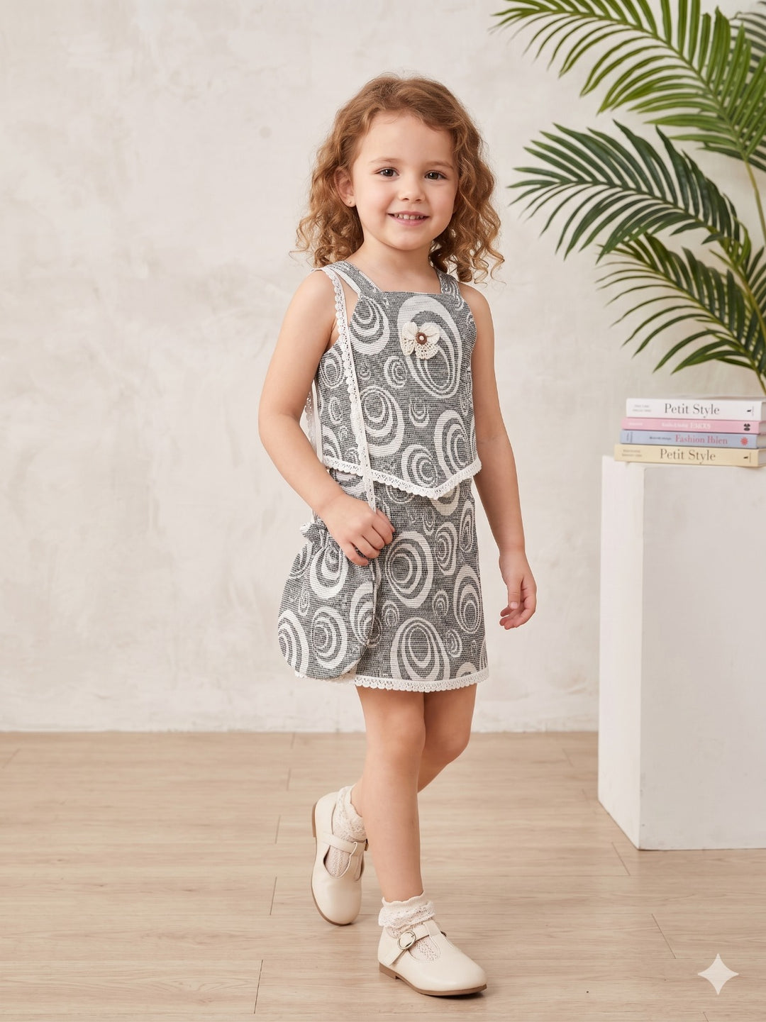 Girl's Printed Co-Ord Set with Purse [GCS-2541](2-8 Years)