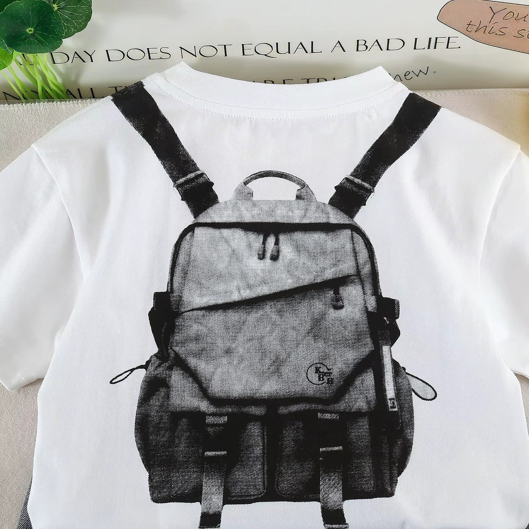 Boys Imported White Back Print Cord Set [BT -5684] [1-6 Years]