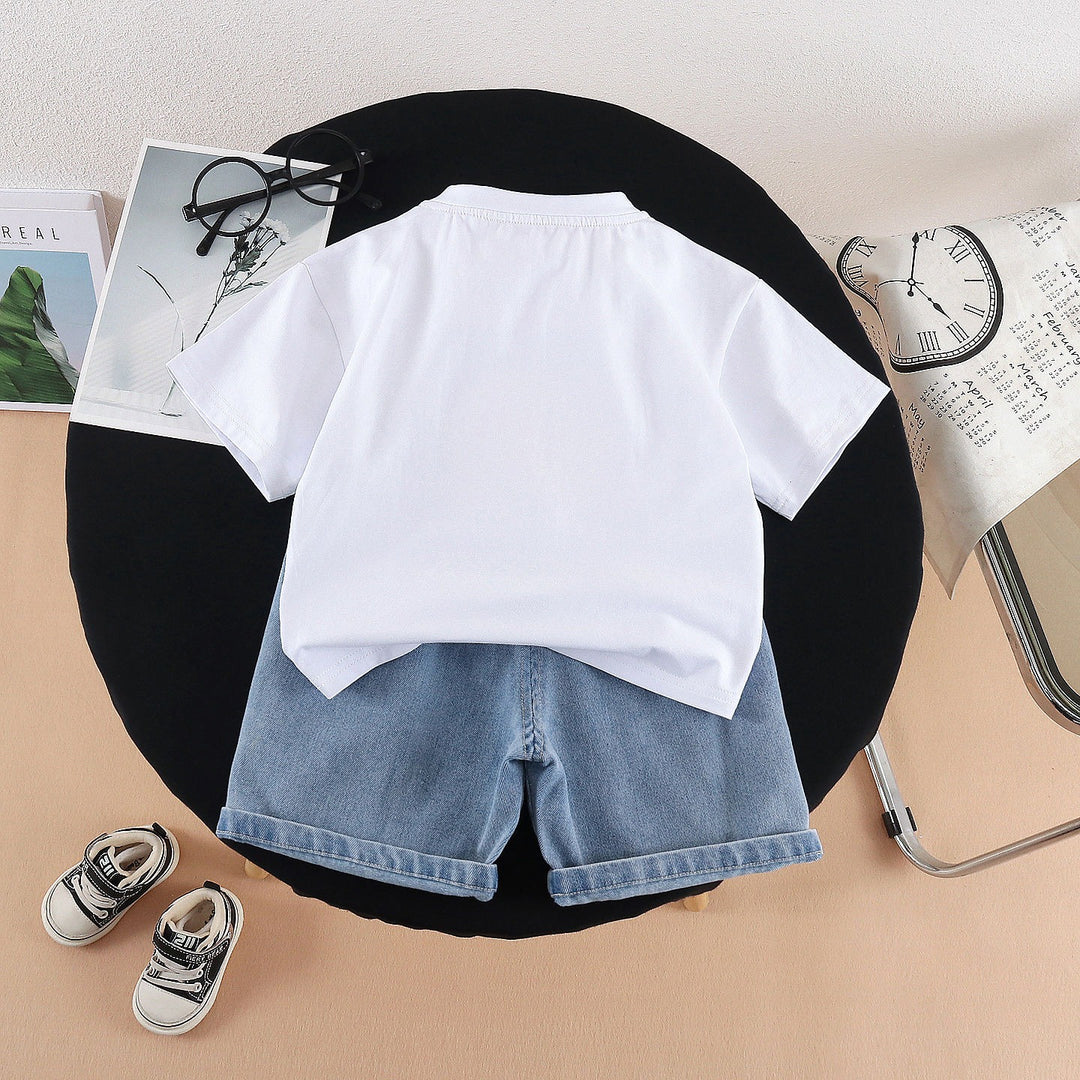 Boys White Imported Cord Set [BT -3584] [1-6 Years]