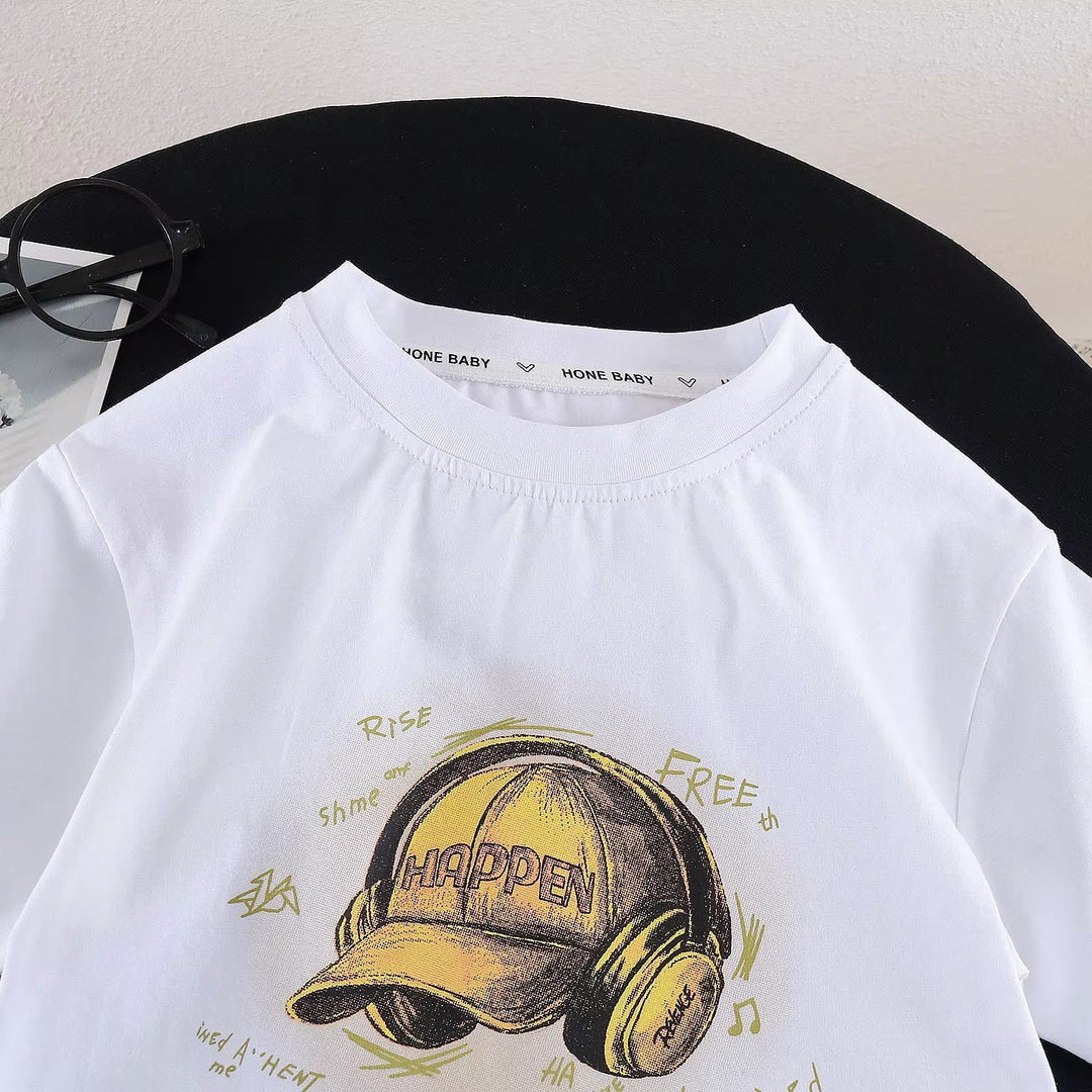 Boys White Imported Cord Set [BT -3584] [1-6 Years]