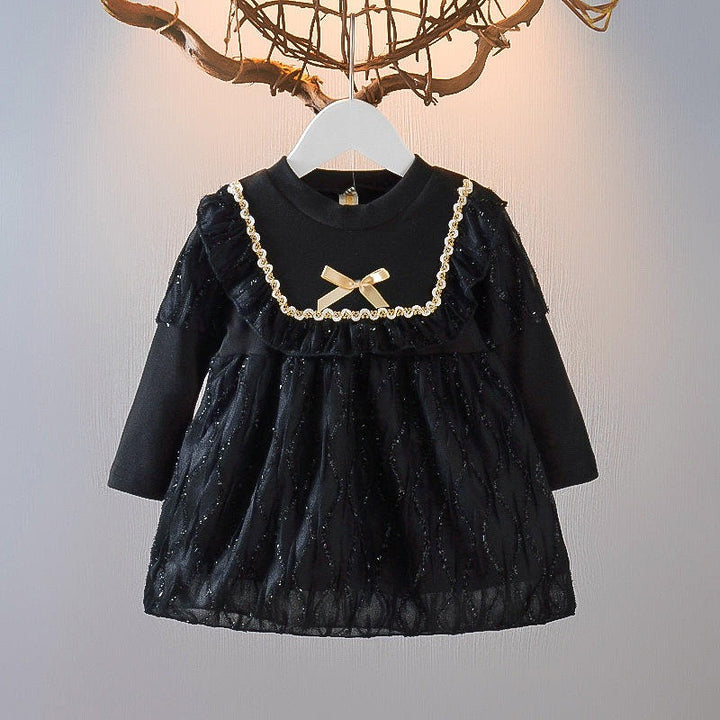 Girls Imported Black Dress [GD-6889] (6M-3Years)