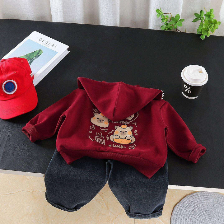 Boys Imported Maroon Cord Set [BT-5191] (1-6Years)
