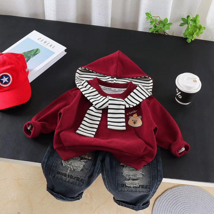 Boys Imported Maroon Cord Set [BT-5191] (1-6Years)