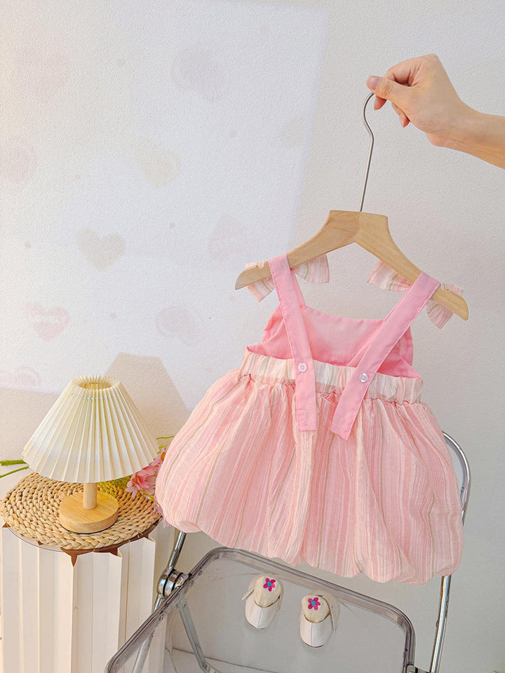 Girl's Imported Pink Bow Frock [GF-3453] (9M- 4Years)