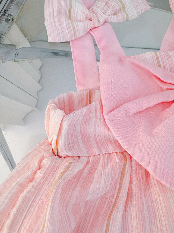 Girl's Imported Pink Bow Frock [GF-3453] (9M- 4Years)