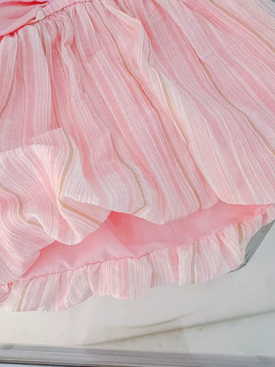 Girl's Imported Pink Bow Frock [GF-3453] (9M- 4Years)