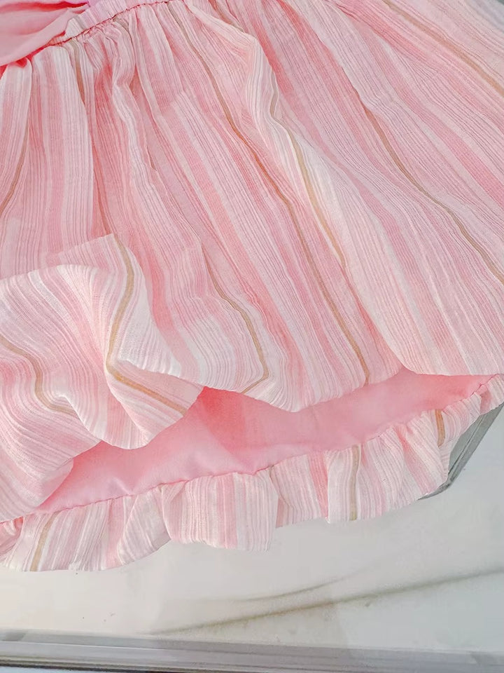 Girl's Imported Pink Bow Frock [GF-3453] (9M- 4Years)