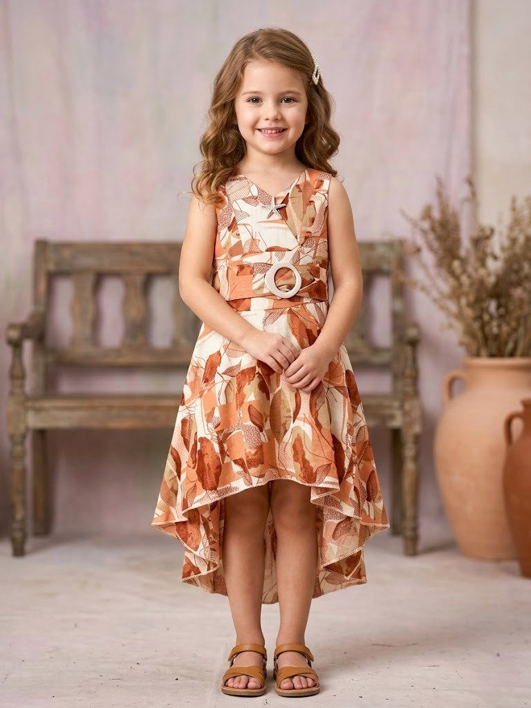 Girls Printed Cotton Dress [GD-4421] (3-11 Years)