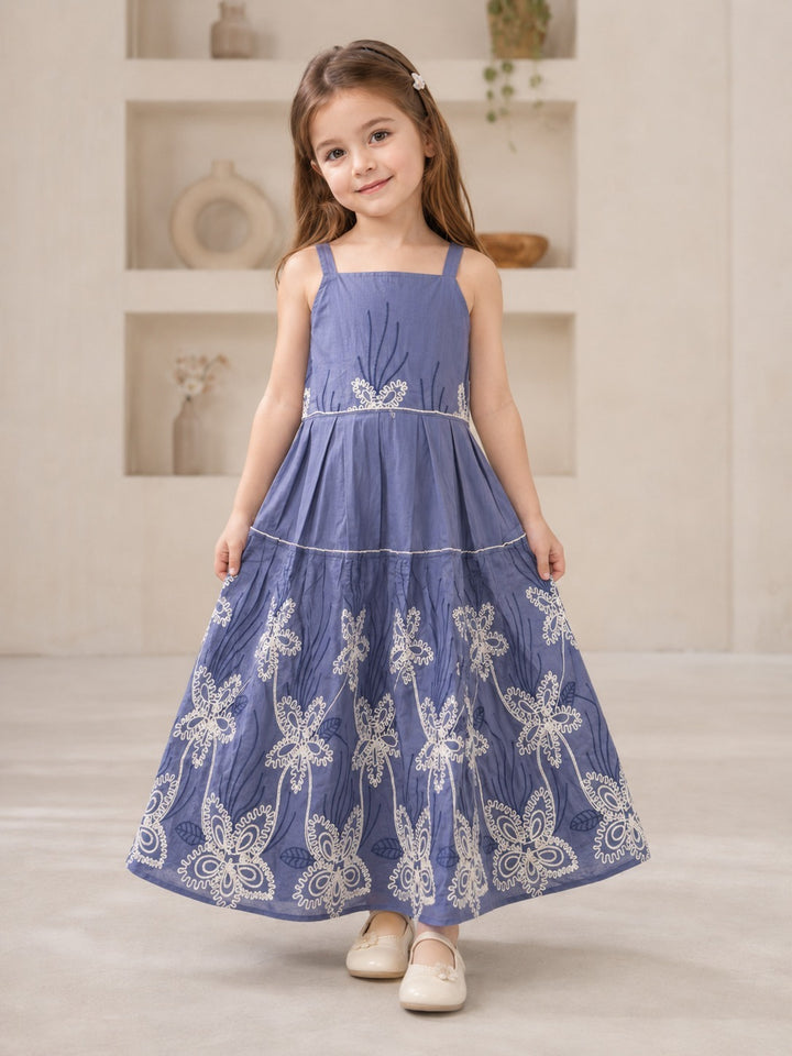 GIRLS EMBROIDED LONG ONEPIECE WITH JACKET [GD-8952] (4-12 Years)