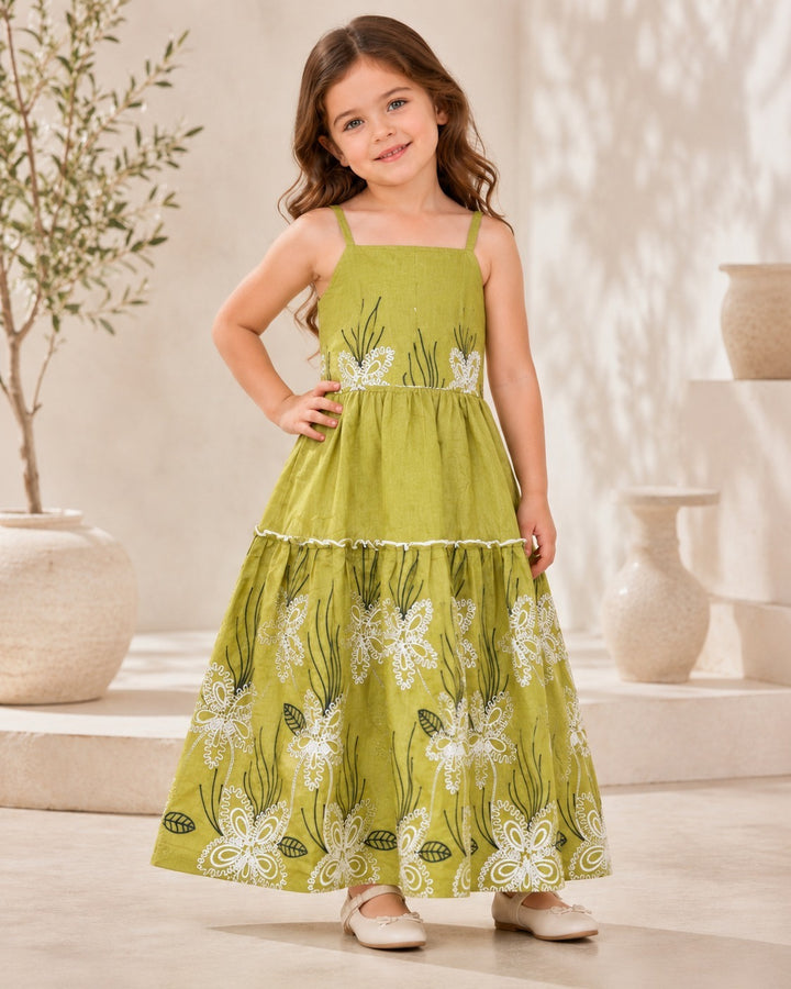 GIRLS EMBROIDED 2 PIECE DRESS [GD-2G-2317] (4-12 Years)
