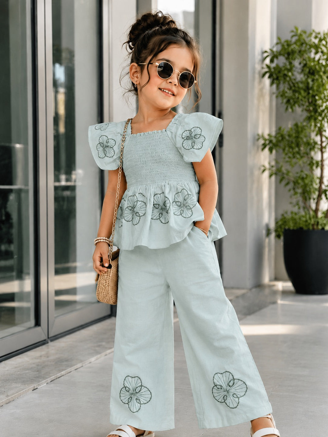 Girl's Designer Cotton Co-Ord Set [GCS-4574] (9M-5Years)