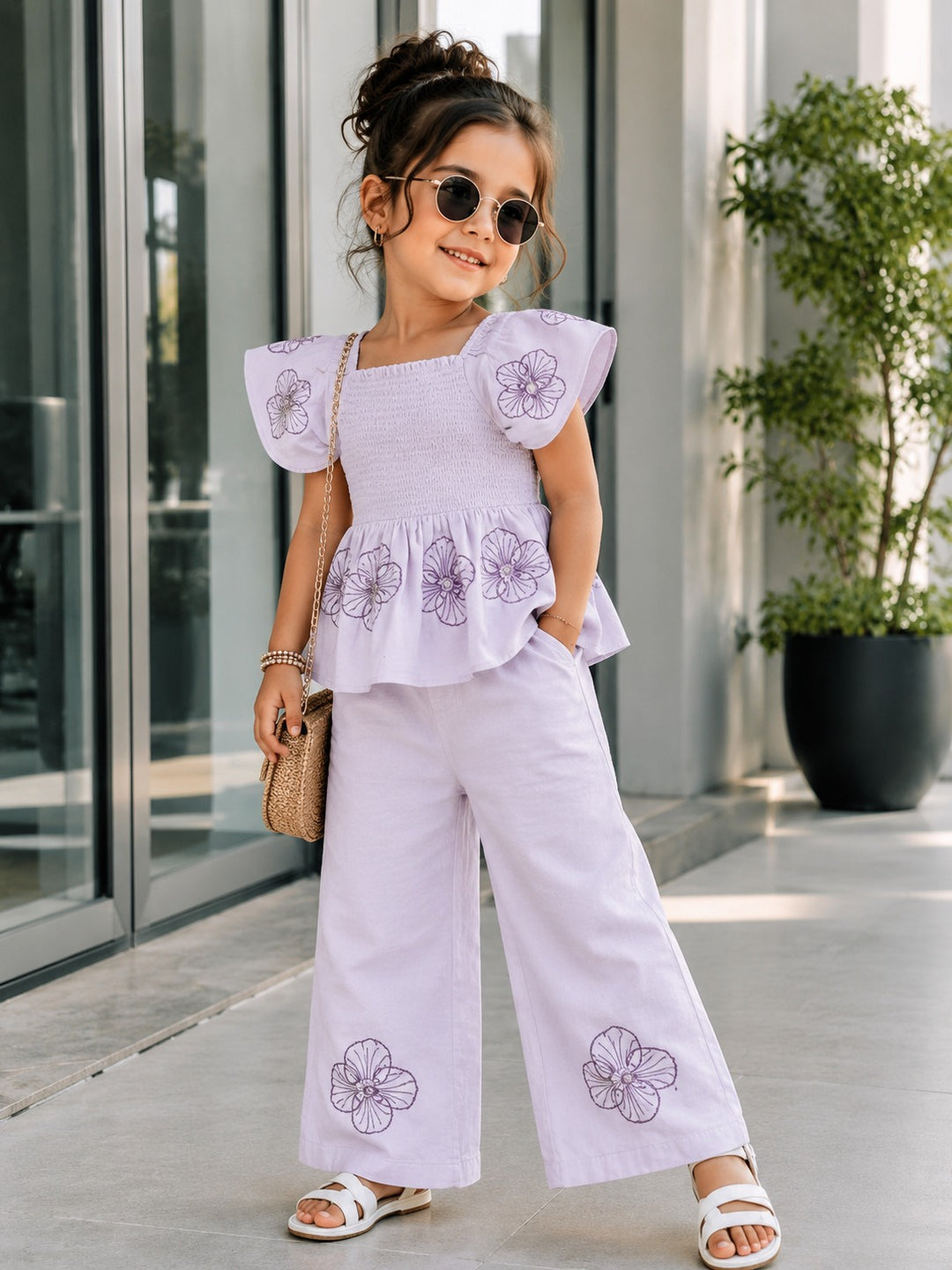 Girl's Designer Cotton Co-Ord Set [GCS-4214] (9M-5Years)