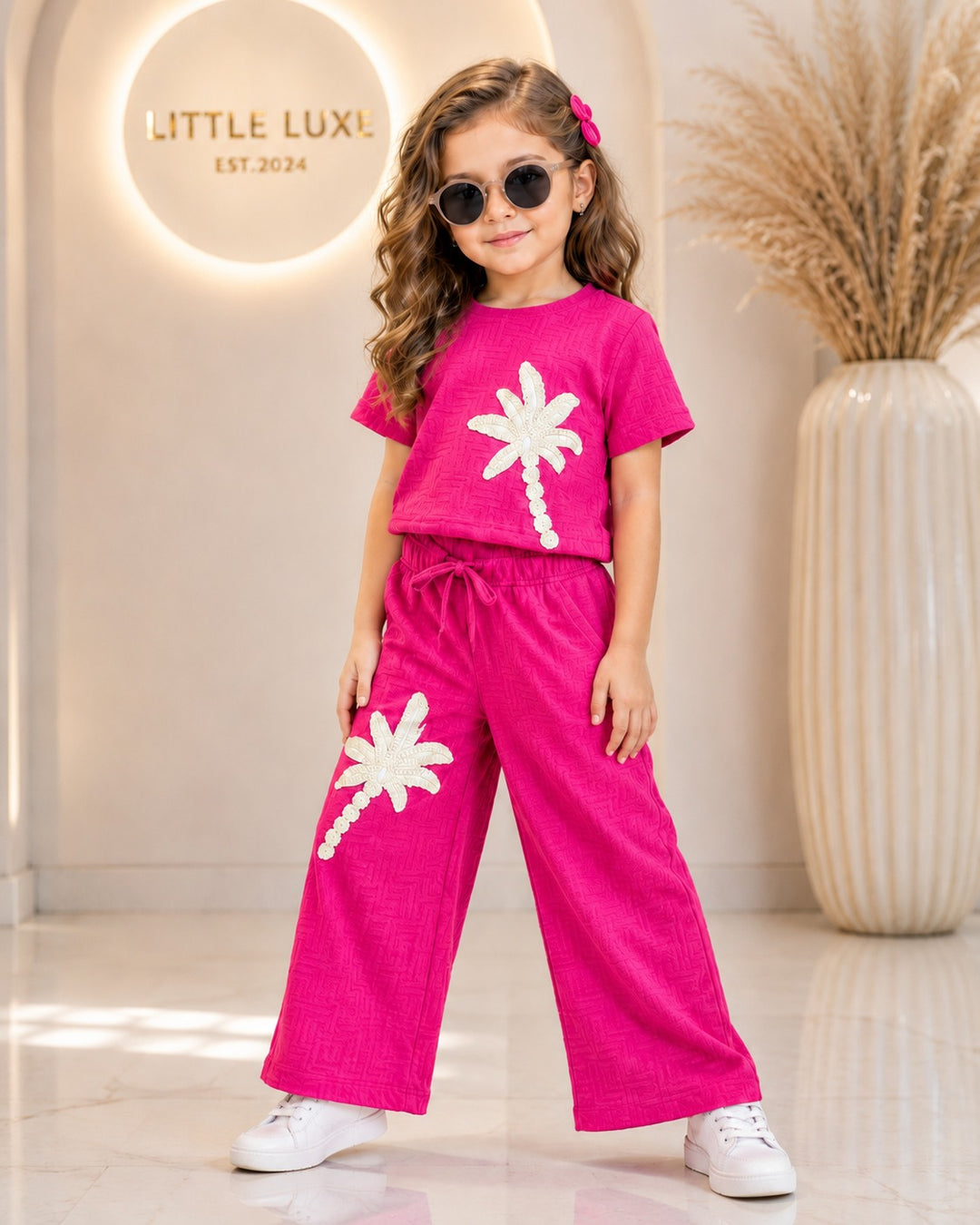 Girl's Casual Hot Pink Co-Ord Set [GCS-8546] (3-12Years)