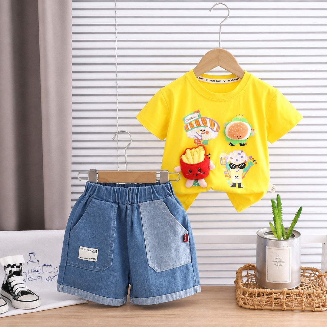 Boys Cartoon Yellow Cord Set [BT -1510] [1-6 Years]