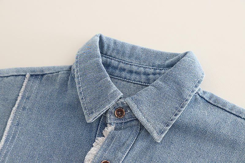 Boys Imported Blue Denim Cord Set [BT-4657] [1-6 Years]