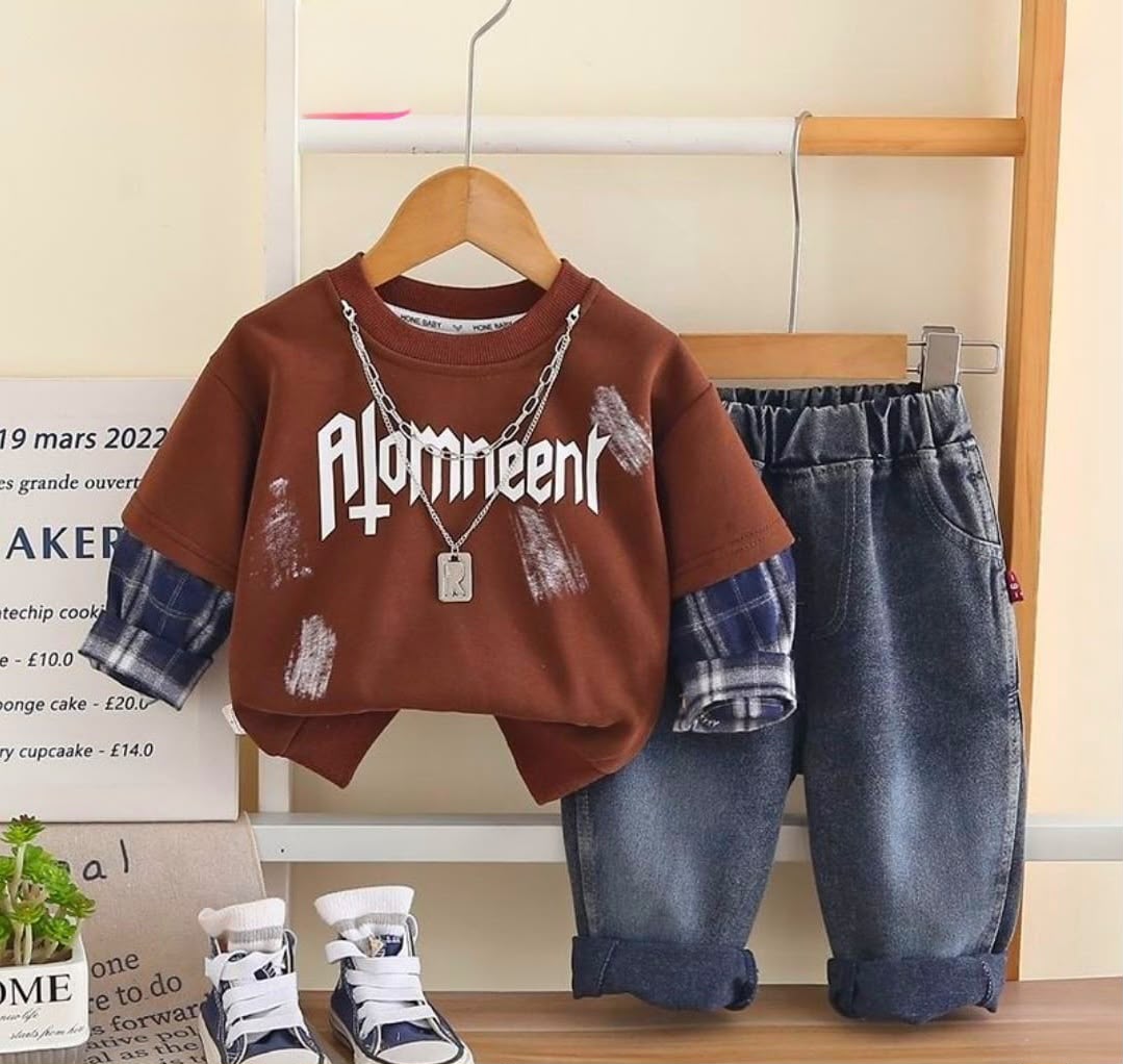 Boys Imported Cord Set With Locket [BT-7864] [1-6 Years]
