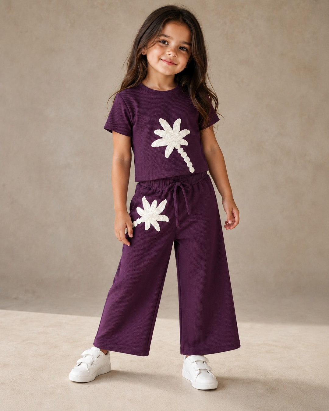 Girl's Casual Wine Co-Ord Set [5C-5165] (3-12Years)