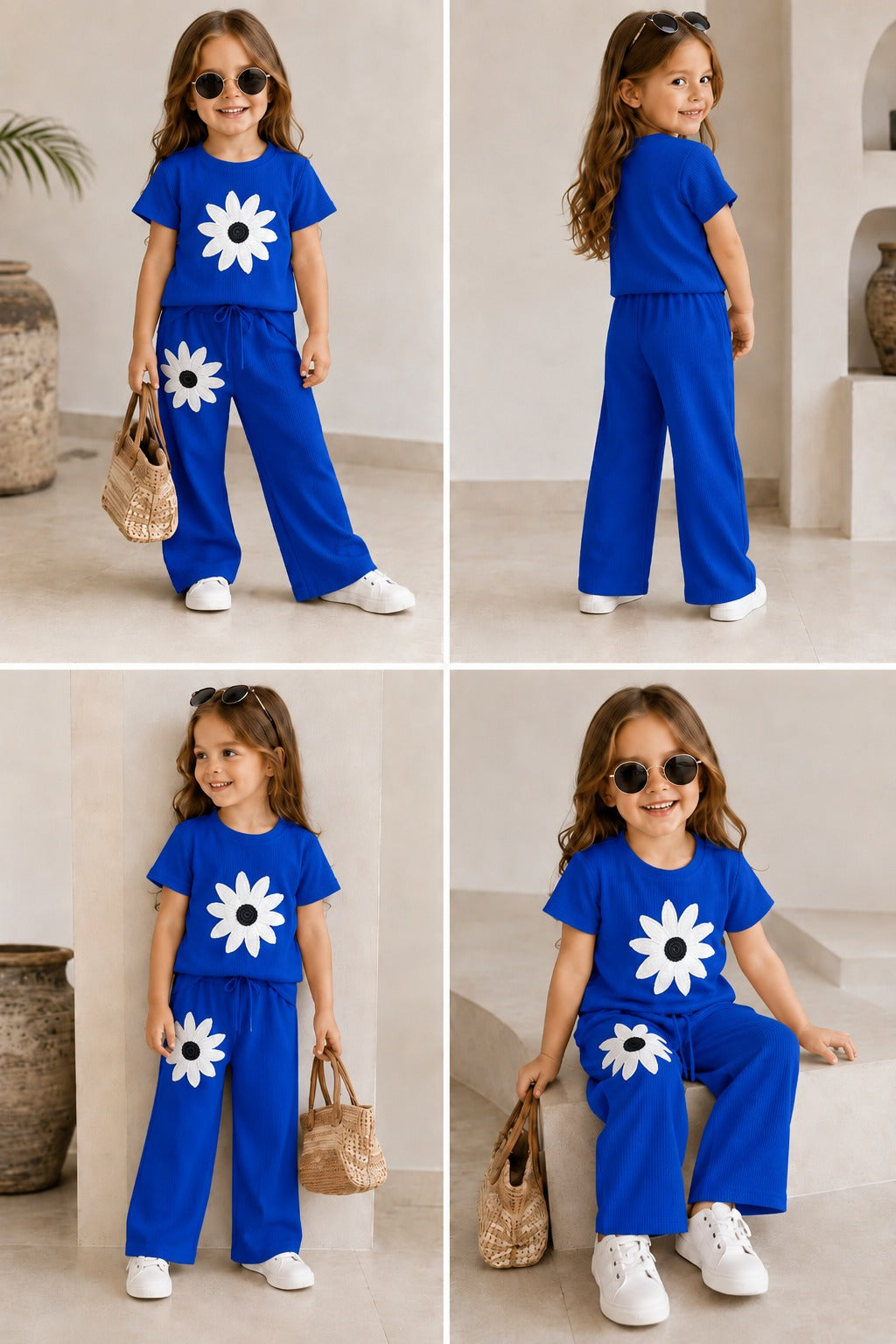 Girl's Casual Royal Blue Co-Ord Set [GCS-3G-1005] (3-12Years)