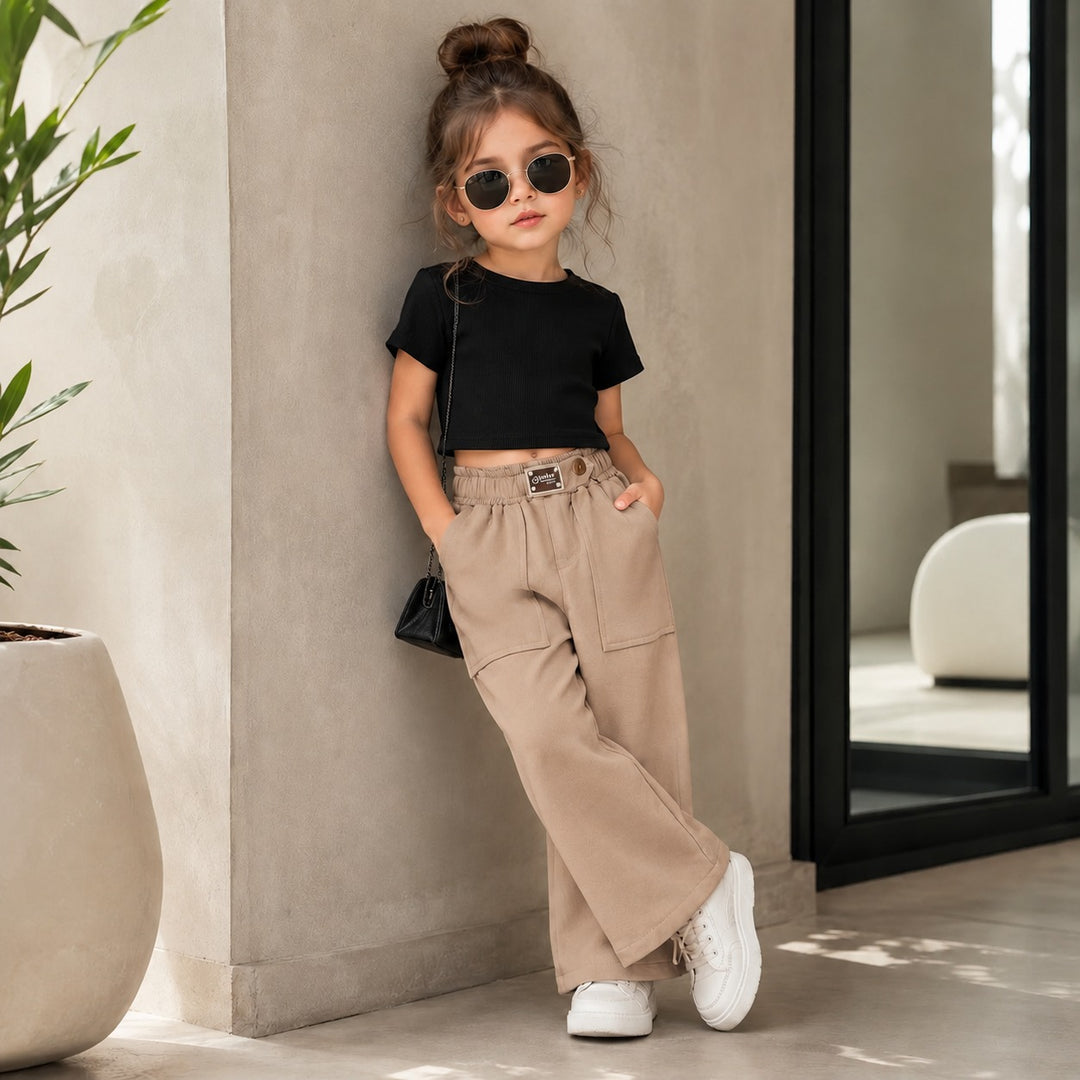 Girls Mocha Korean Pant [ONLY PANT] [GJ-5D-4840] (4-12Years)