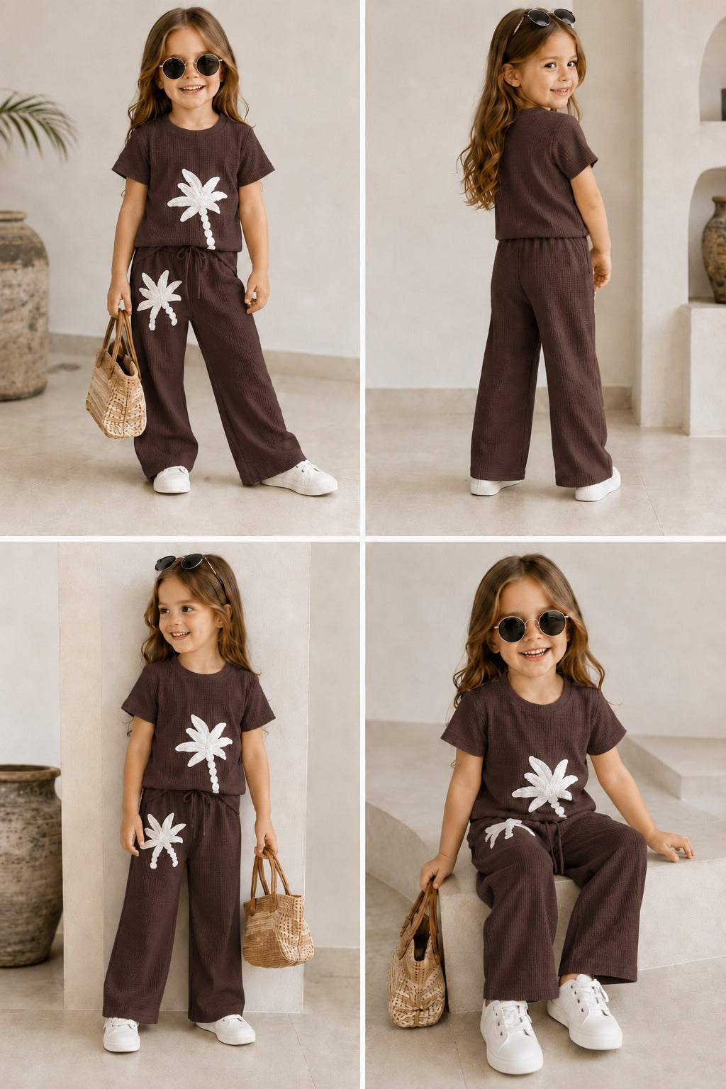 Girl's Casual Dark Brown Co-Ord Set [GCS-5C-8854] (3-12Years)