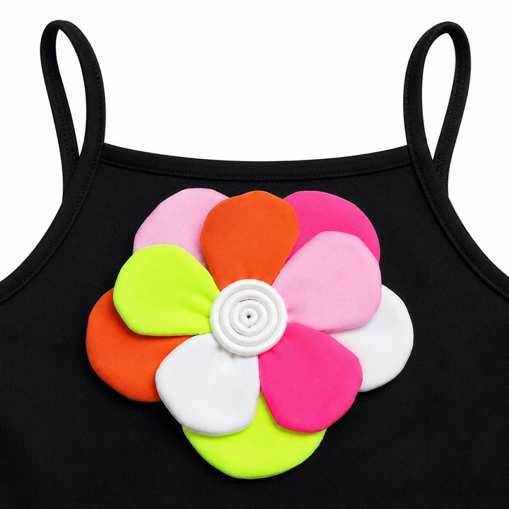 Girls Casual Flower Black Co-Ord Set [GCS-4G-1561] (3-11 Years)