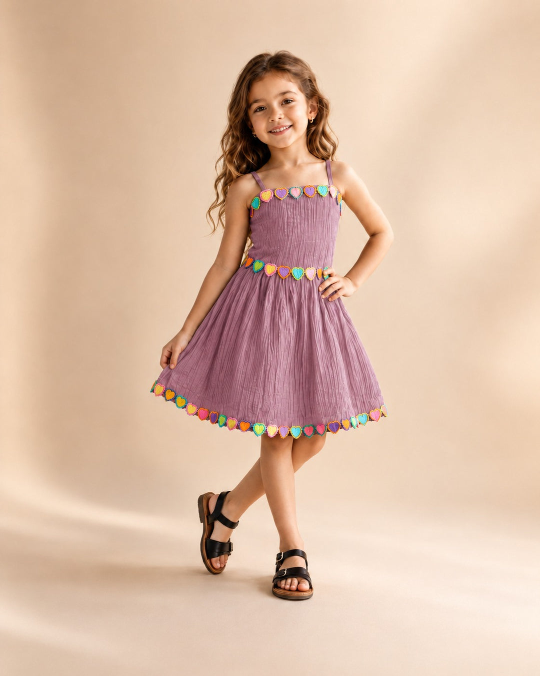 Girl's Onion Rainbow Hearts Sleeveless Party Dress [GD-2A-7659] (4-12Years)