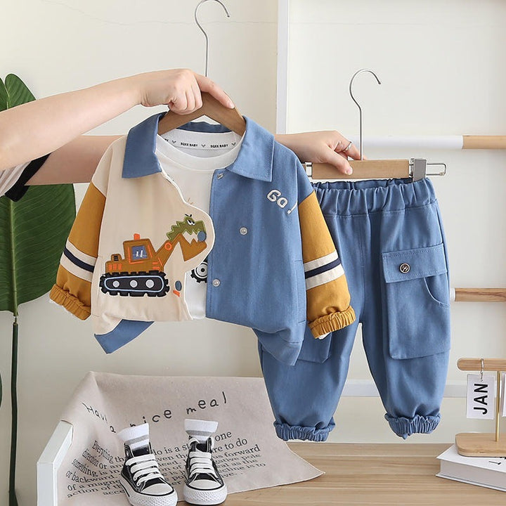 Boys 3 Piece Imported Blue Cord Set [BT-M-4798] [1 - 6Years]