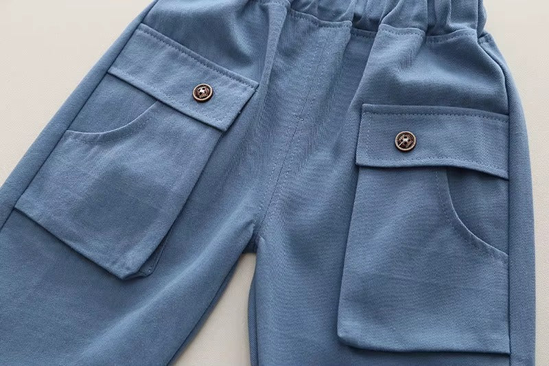 Boys 3 Piece Imported Blue Cord Set [BT-M-4798] [1 - 6Years]