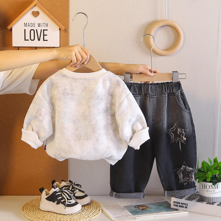 Boys Imported White Cord Set With Bag [BT-5K-3876] [1-6 Years]