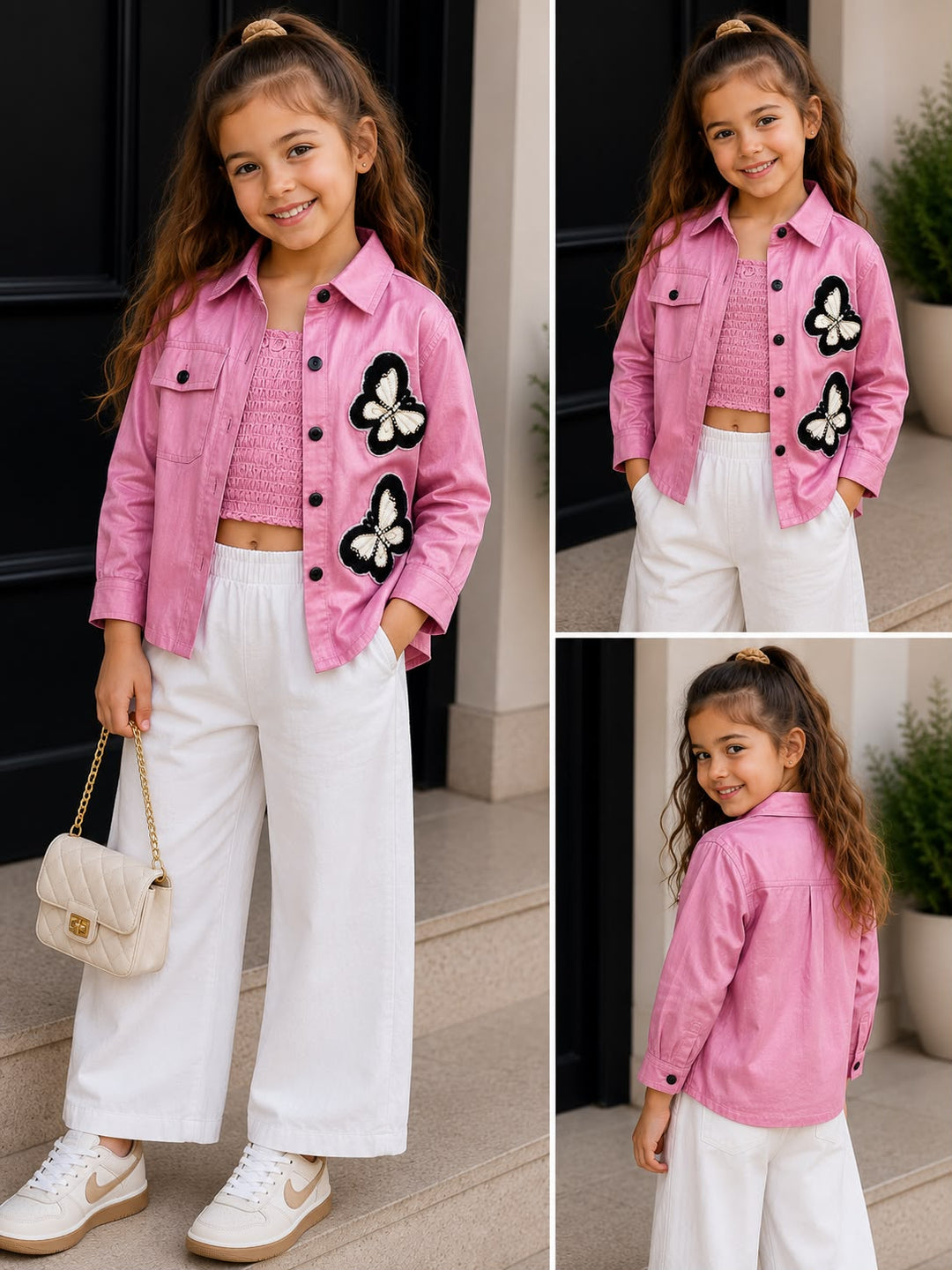 Girls 2 Peice Onion Butterfly Shirt [ONLY SHIRT] [GT-2317] [4-12Years]