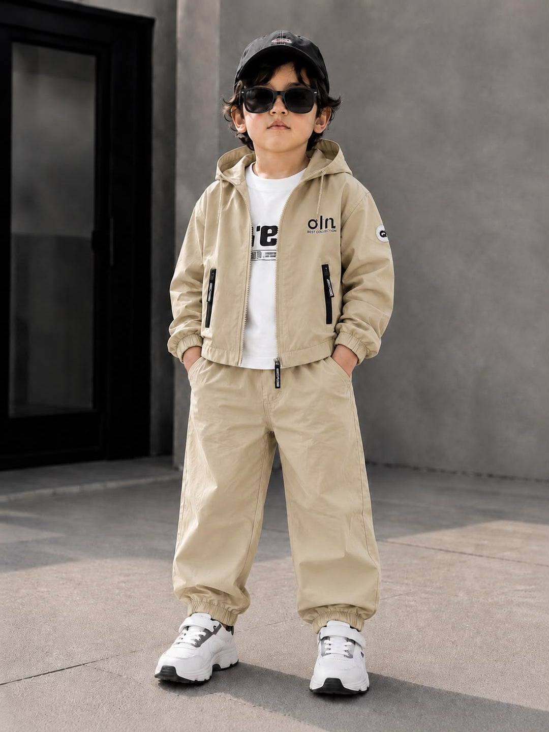 Boys Imported 3 Piece Beige Cord Set [BT-3K-5175] [1 - 5Years]