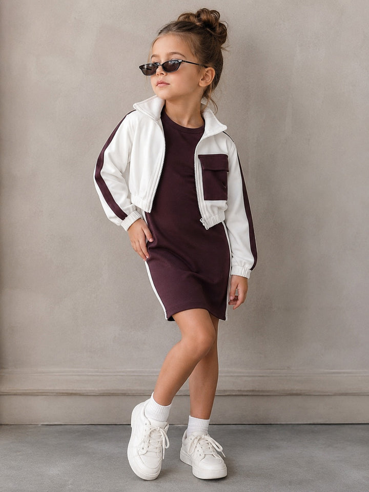 Girls Bodycon Dress With Zipper [GD-6A-2569] (3-12 Years)