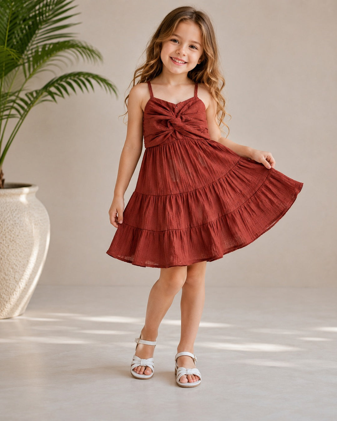 Girl's Summer Spaghetti Onepice [GD-3B-6764] (3-10Years)
