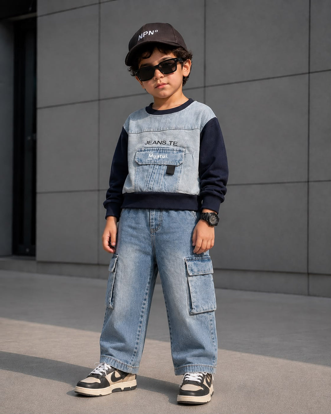 Boys Imported Navy Blue Cord Set [BT-2C-6712] [1-6Years]