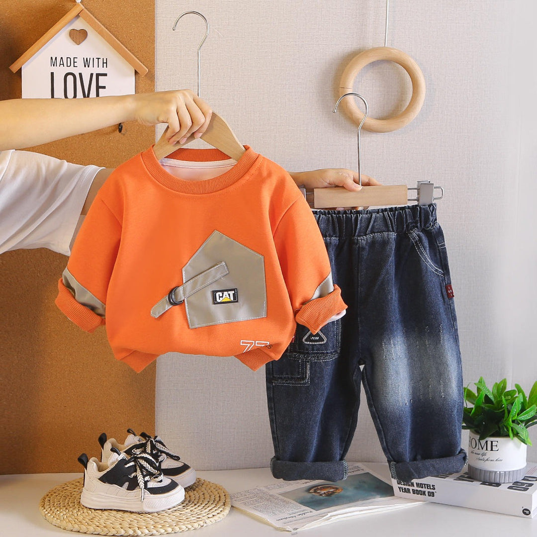 Boys Imported 2 Piece Orange Cord Set [BT-P-6210] [1 - 5Years]