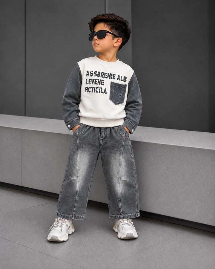 Boys Imported 2 Piece Grey Cord Set [BT-N-6813] [1 - 5Years]