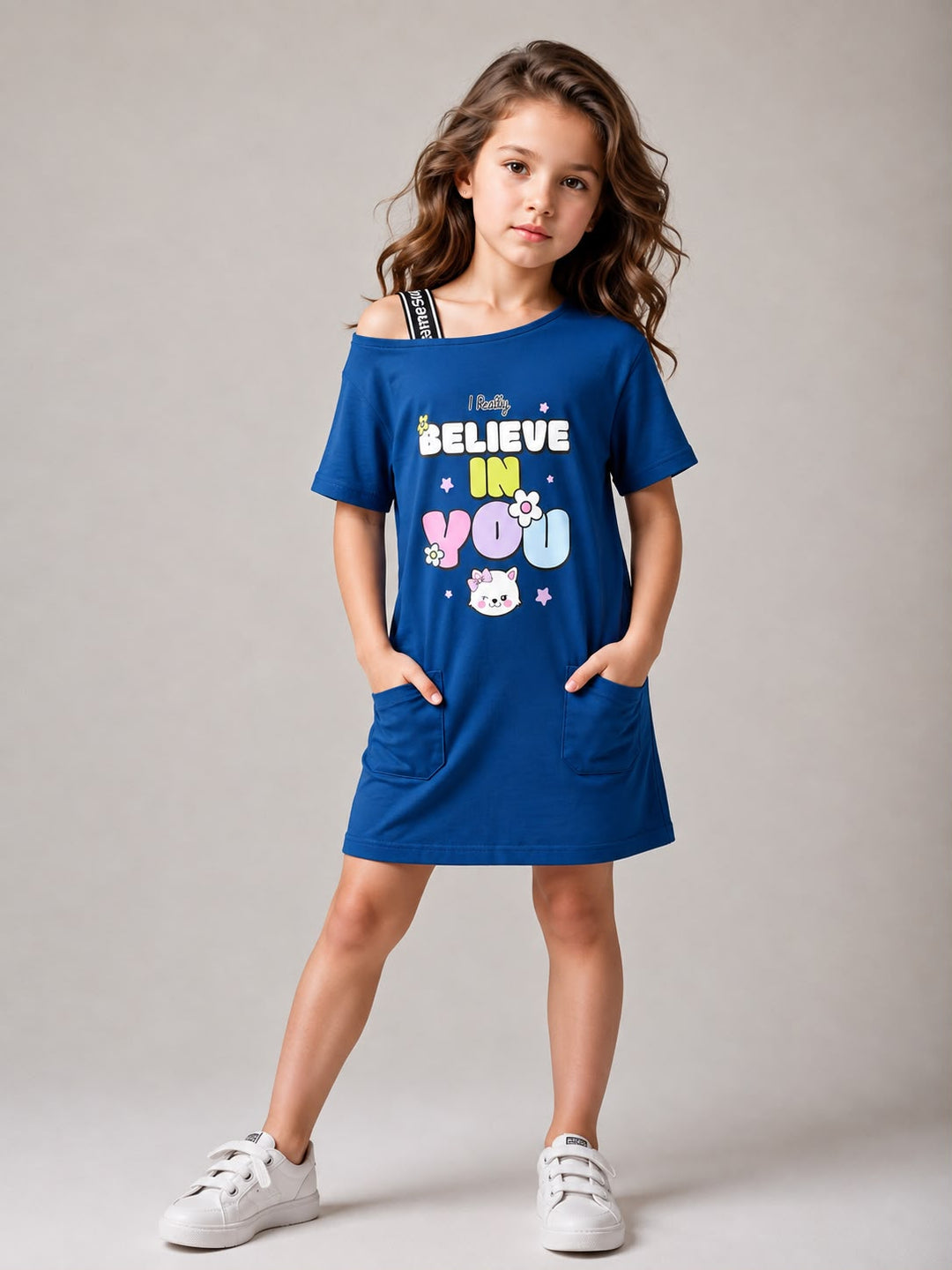 Girls Airforce Cold Shoulder Dress [GD-2A-6423] (3-8 Years)