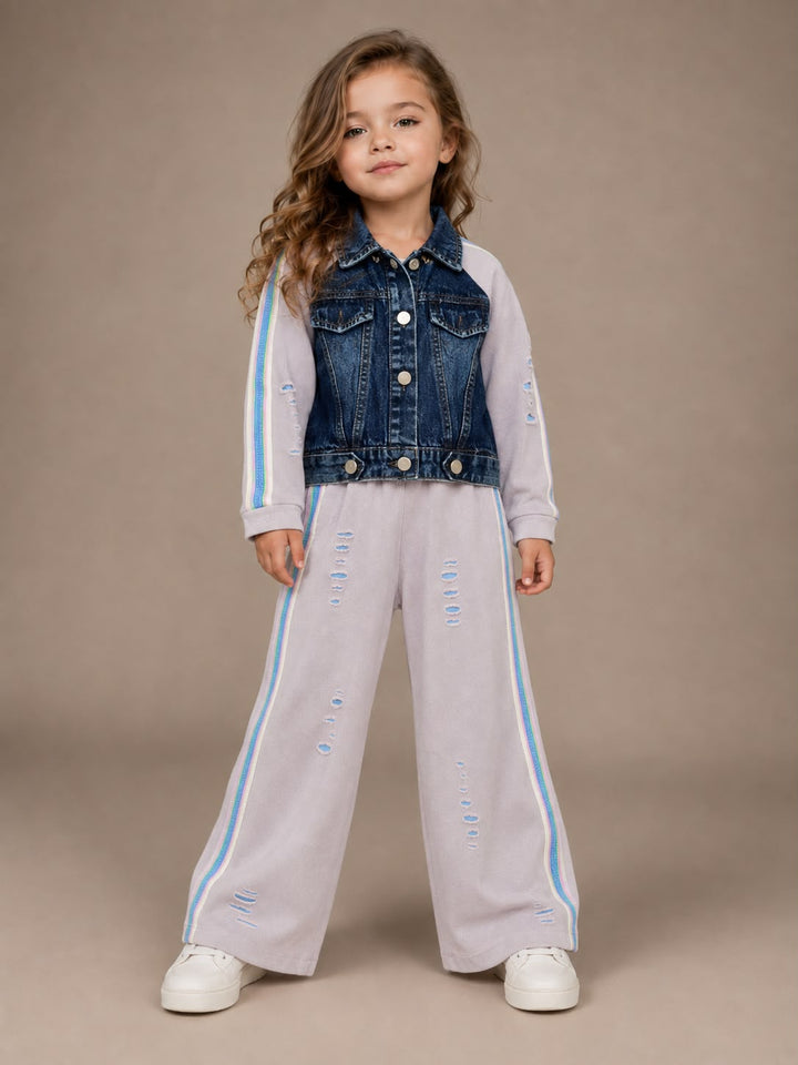 Girl's Street Chic Denim Co-ord Set [GCS-6G-7482] (9M-13 Years)