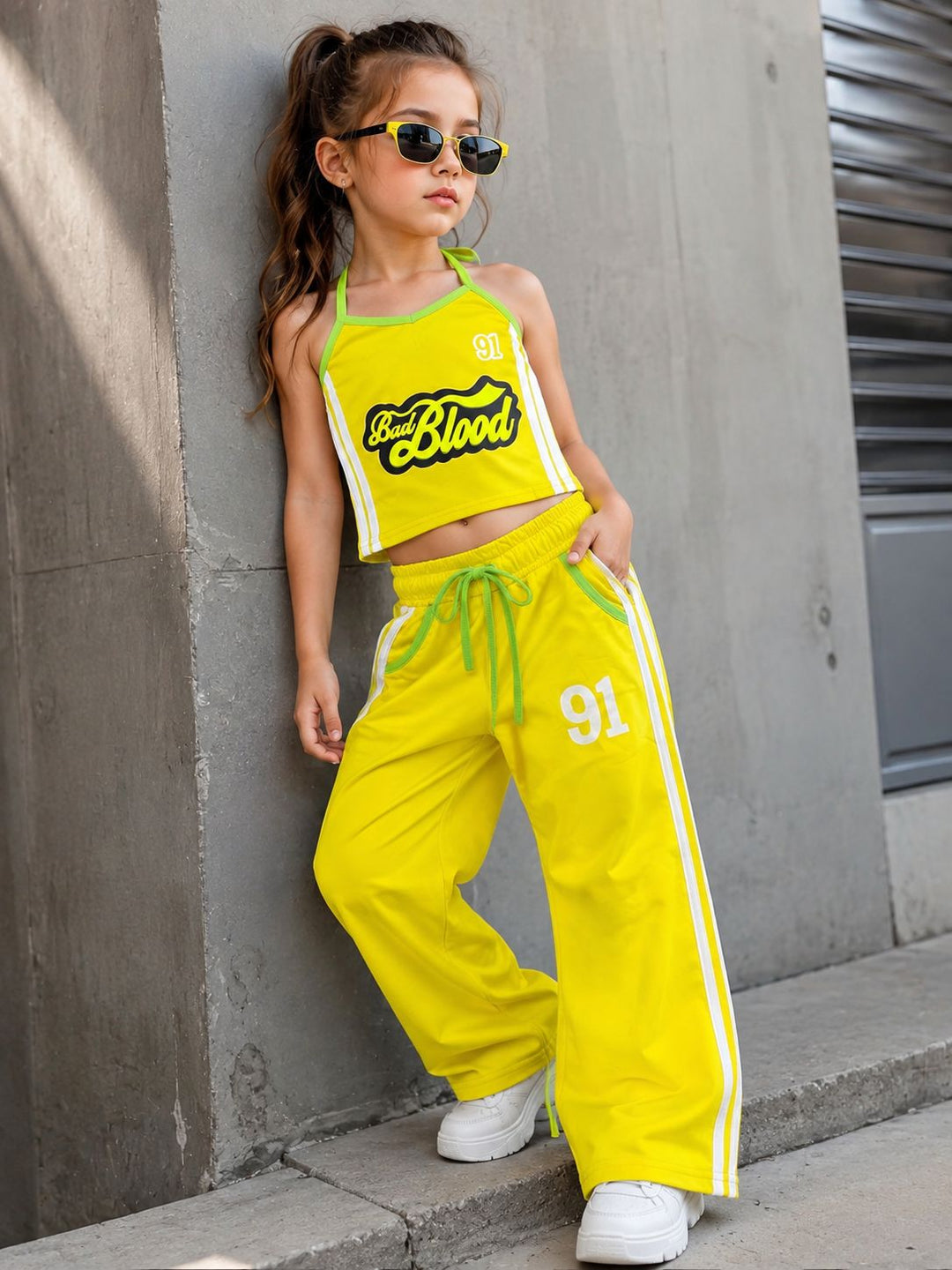 Girls Yellow Pop Streetwear Co-Ord Set [GCS-1J-9875] (3-12 Years)