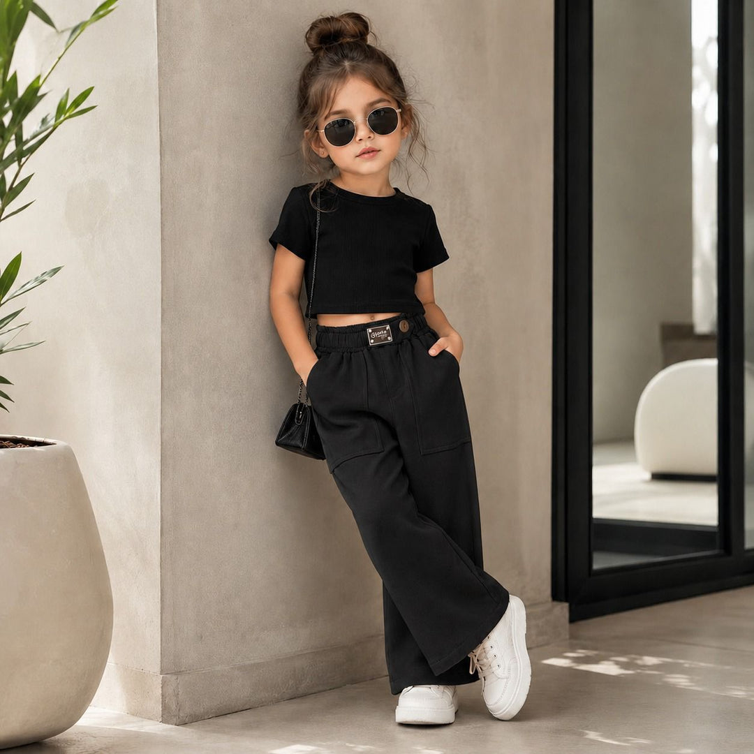 Girls Black Korean Pant [ONLY PANT] [GJ-6D-9741] (4-12Years)