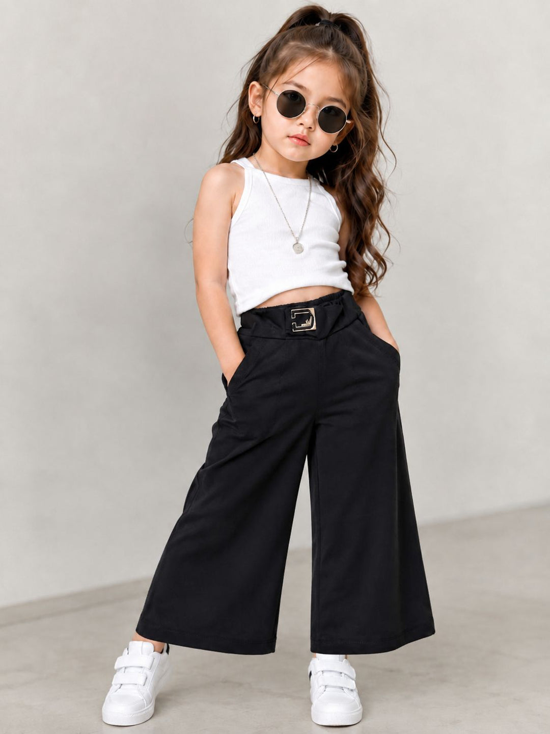 Girls Black Korean Pant [ONLY PANT] [GJ-2D-3542] (4-12Years)