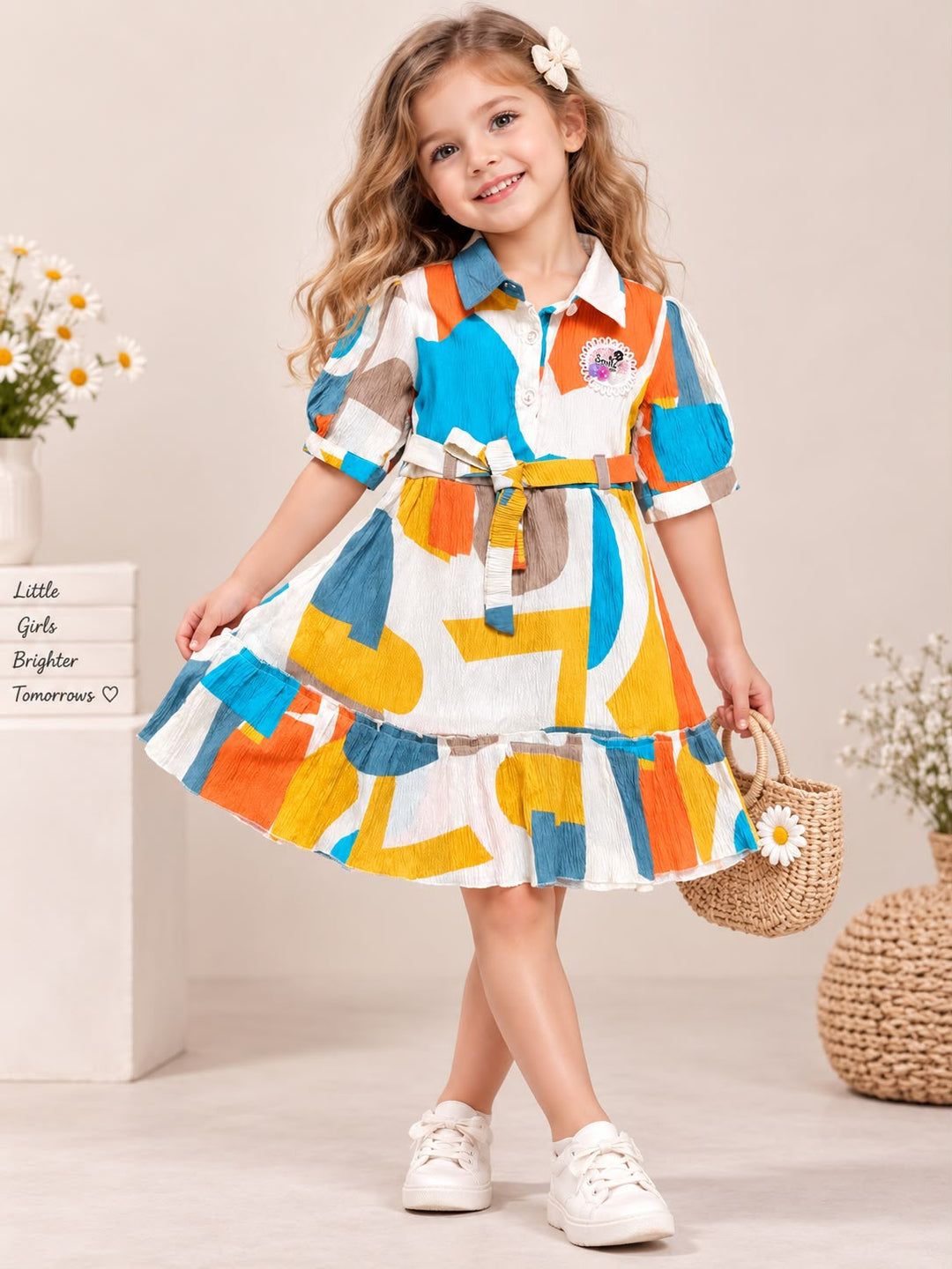 Girls Printed Dresse [GD-6B-6241] (4-12Years)