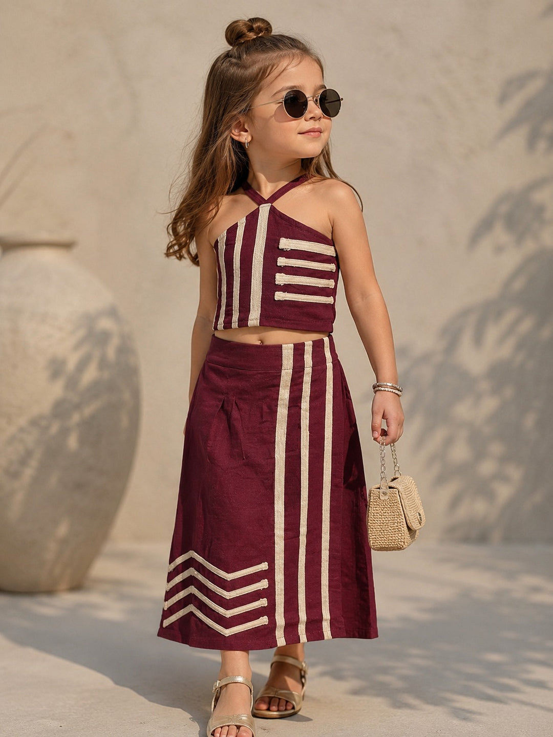 Girl's Designer Skirt Co-Ord Set [GCS-2H-5647] (1-6Years)