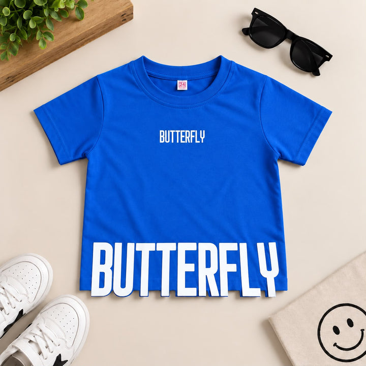 Girls Butterfly Bold Graphic Royal Blue T-Shirt [GT-R-2457] [4-12 year]