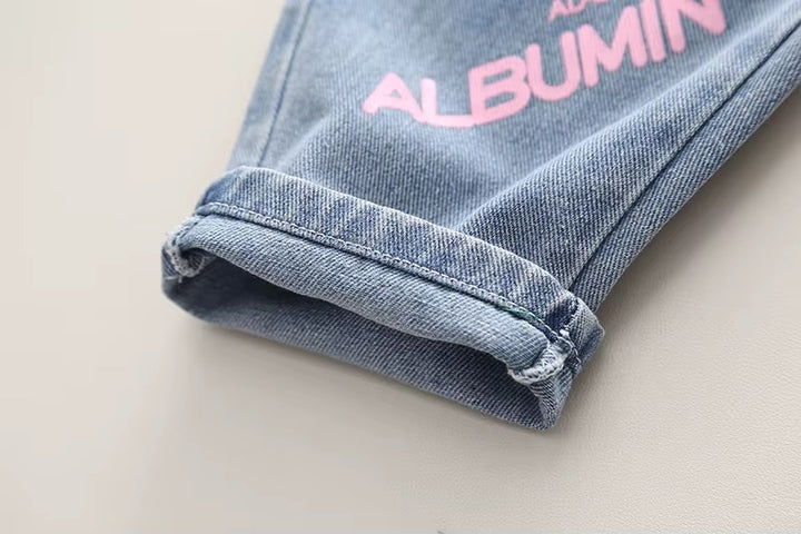 Girls Butterfly Wings Denim Dungaree With T-Shirt [GD-2K-5200] (1-6Years)