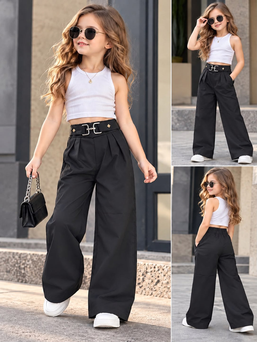 Girls Black Korean Pant [ONLY PANT] [GJ-3D-5426] (4-12Years)