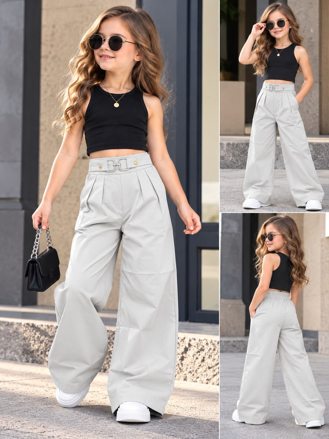Girls Korean Grey Pant [ONLY PANT] [GJ-6G-2624] (4-12Years)