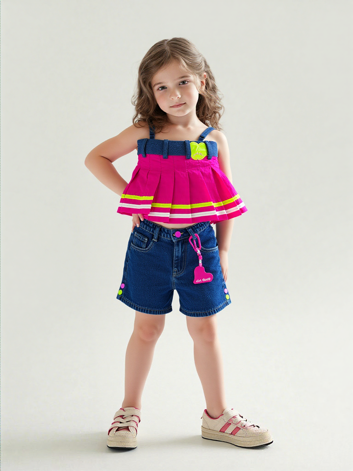 Girls Spaghetti Party wear Pink top [GT-437] [1-6 Year]