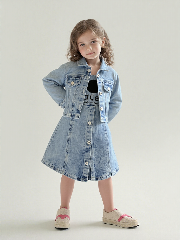 Girls Denim One-Piece [GD-6996] (9M - 3Years)