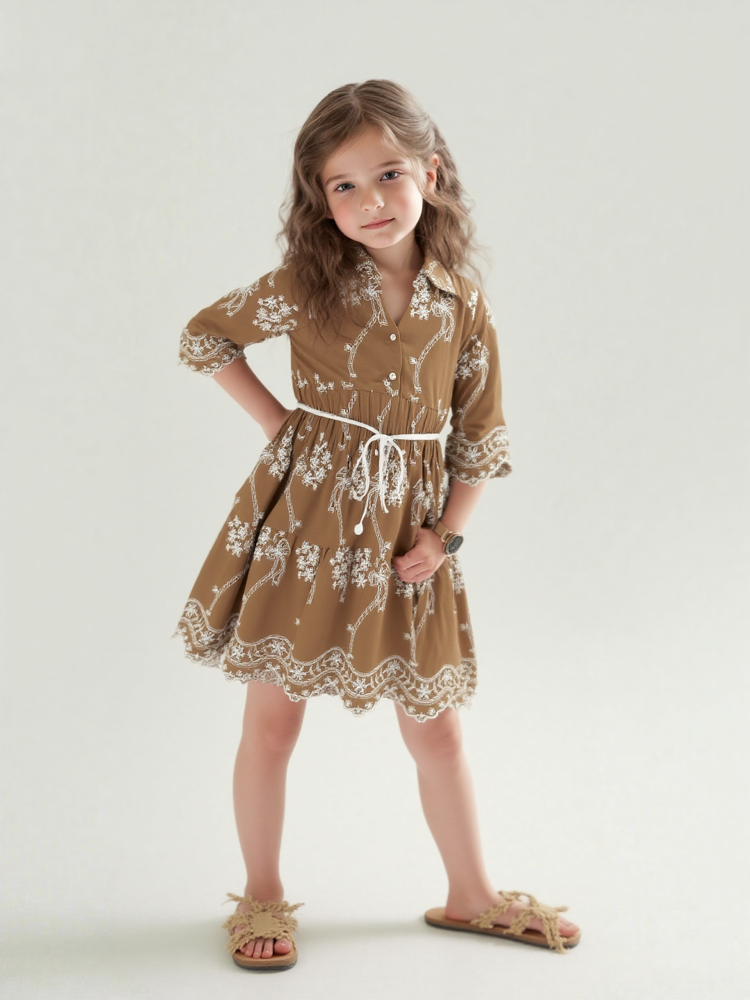 Girl's 2 in 1 Embroidered Co-Ord Set [GCS-6830] (4-12 Years)